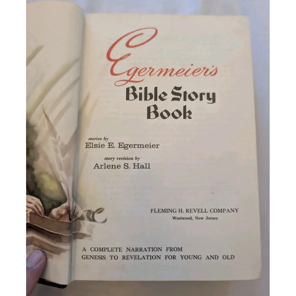 Vintage 1955 Egermeier's Bible Story Book Deluxe Edition Hardcover Warner Press